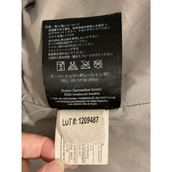 Burton Mens Winter Jacket XL Black Insulated Down Puffer Pockets Zipper Snaps - Picture 14 of 16